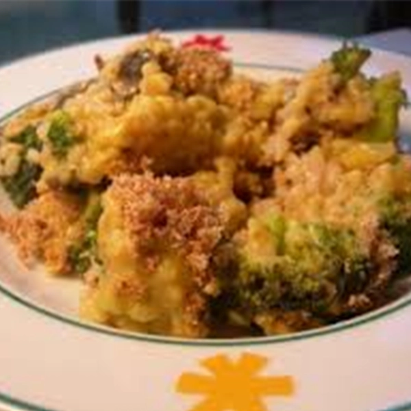 Vegetarian Brocolli & Cauliflower Oat Bake